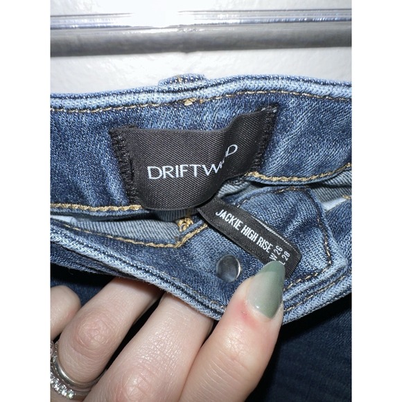 Driftwood Jackie High Rise Jeans‎ Womens 26 X 28 Blue Embroidered Stretch Denim - Picture 3 of 7